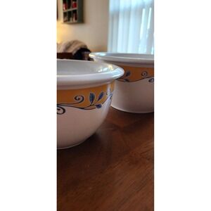 Corelle Coordinates Mixing Bowls Set of 2 Yellow Blue Floral Stoneware